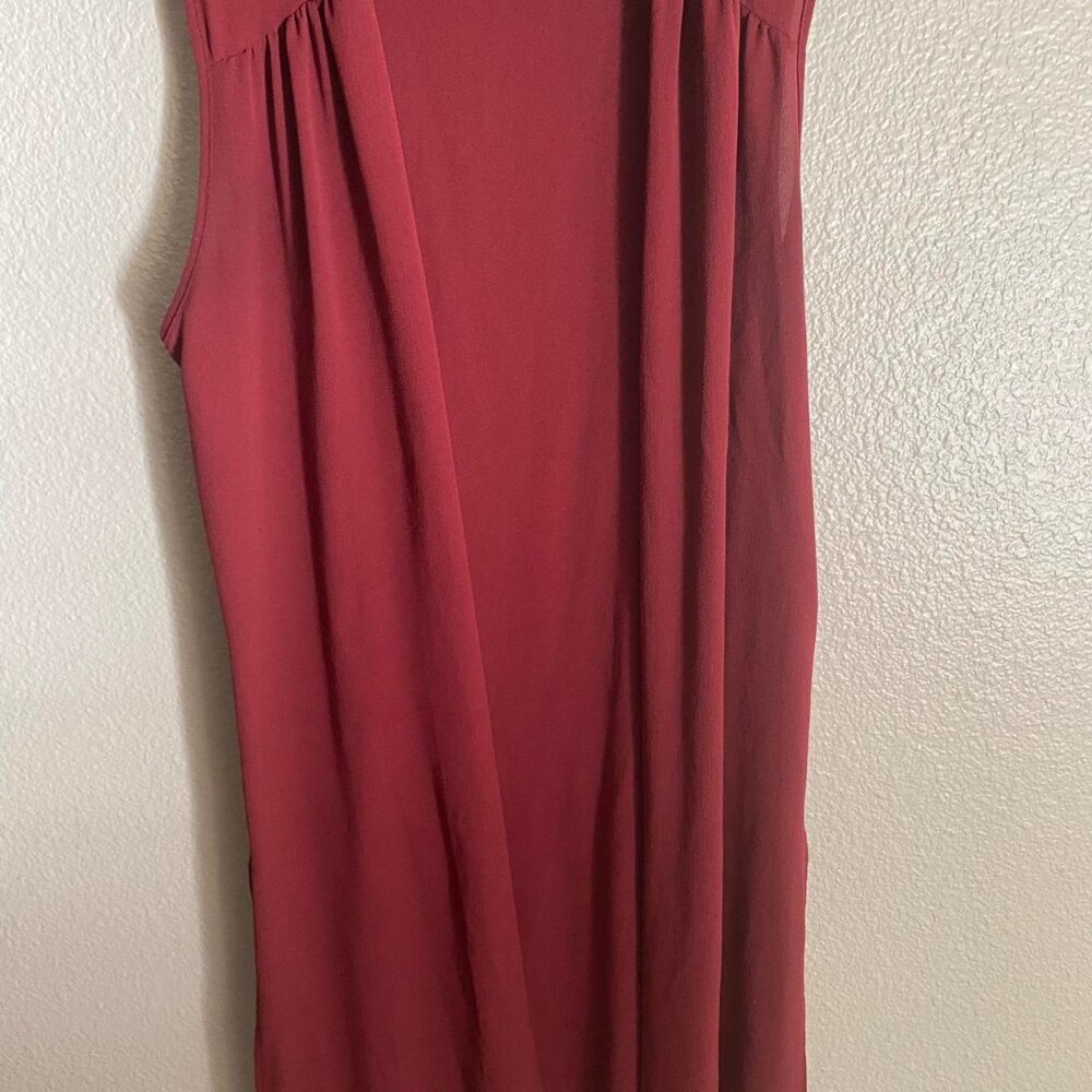 Windsor Women's Burgundy Vest mid calfs duster